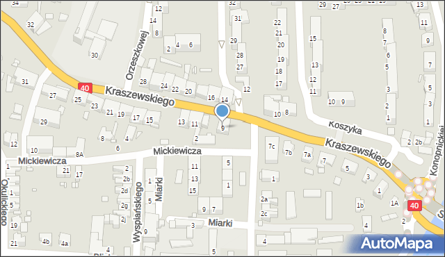 Głuchołazy, Kraszewskiego, 9, mapa Głuchołazy