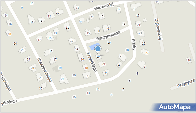 Gniezno, Krasickiego Ignacego, bp., 19, mapa Gniezna