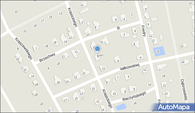 Gniezno, Krasickiego Ignacego, bp., 9, mapa Gniezna