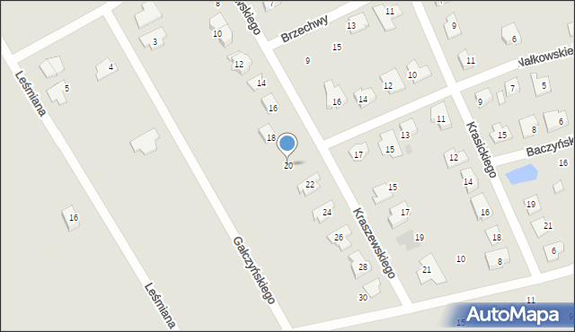 Gniezno, Kraszewskiego Józefa Ignacego, 20, mapa Gniezna