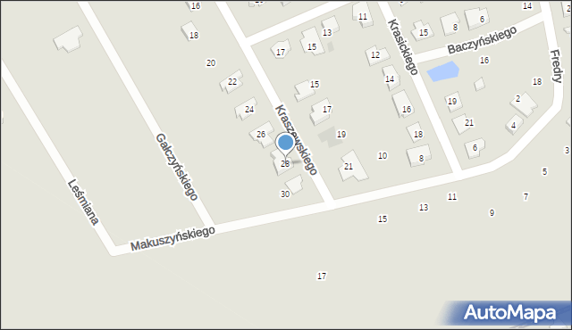 Gniezno, Kraszewskiego Józefa Ignacego, 28, mapa Gniezna