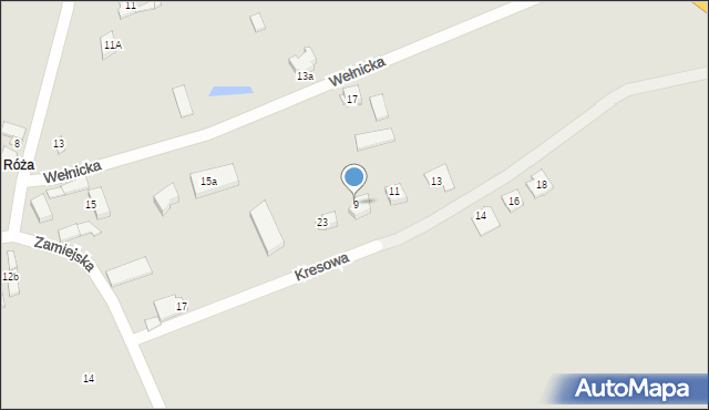 Gniezno, Kresowa, 9, mapa Gniezna