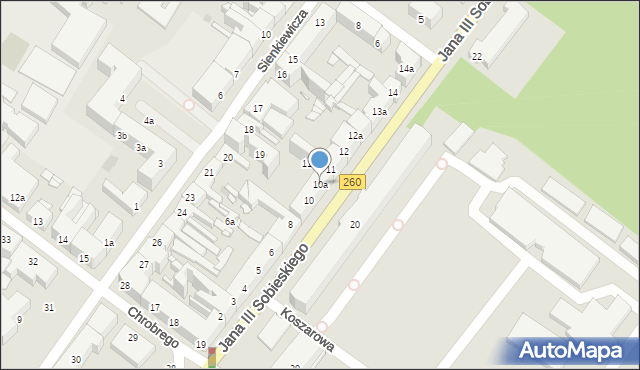 Gniezno, Króla Jana III Sobieskiego, 10a, mapa Gniezna