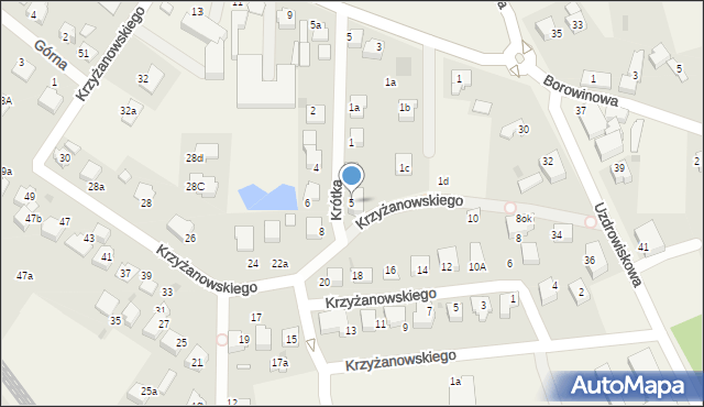 Goczałkowice-Zdrój, Krótka, 5, mapa Goczałkowice-Zdrój