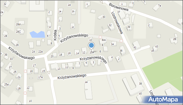 Goczałkowice-Zdrój, Krzyżanowskiego, 10A, mapa Goczałkowice-Zdrój