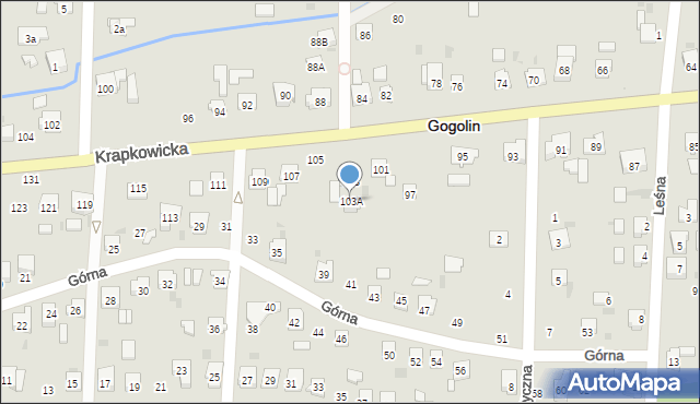 Gogolin, Krapkowicka, 103A, mapa Gogolin