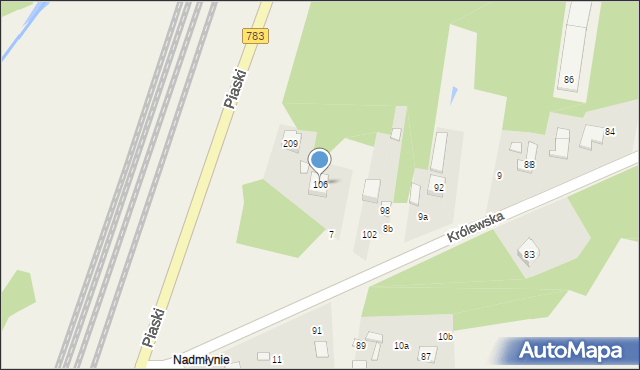 Gołaczewy, Królewska, 106, mapa Gołaczewy