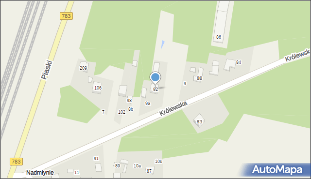 Gołaczewy, Królewska, 92, mapa Gołaczewy