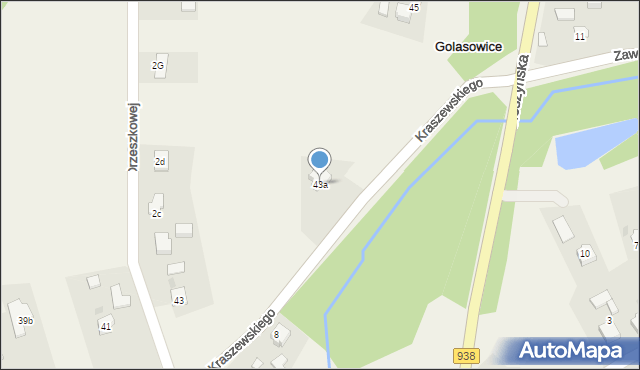 Golasowice, Kraszewskiego, 43a, mapa Golasowice