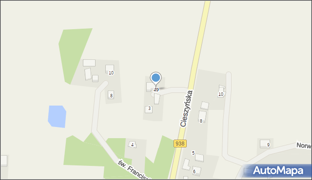 Golasowice, Kraszewskiego, 49, mapa Golasowice