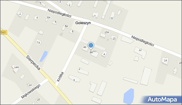 Goleszyn, Krótka, 4A, mapa Goleszyn