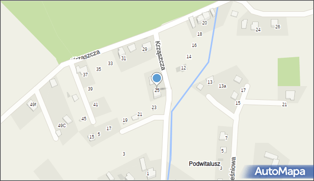 Górki Wielkie, Krząszcza Walentego, 25, mapa Górki Wielkie