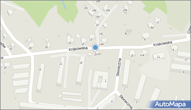 Gorlice, Krakowska, 17, mapa Gorlic