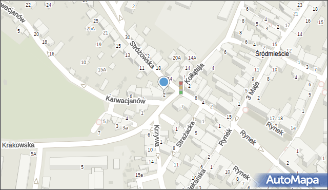 Gorlice, Krakowska, 2, mapa Gorlic