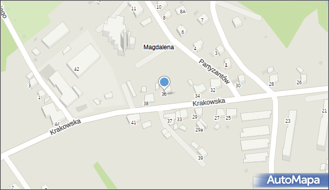 Gorlice, Krakowska, 36, mapa Gorlic