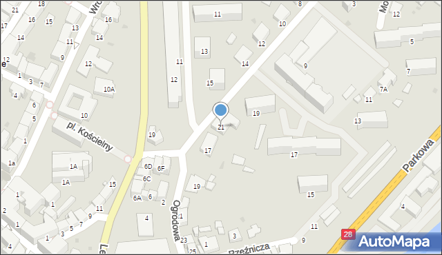 Gorlice, Krasińskiego Zygmunta, 21, mapa Gorlic