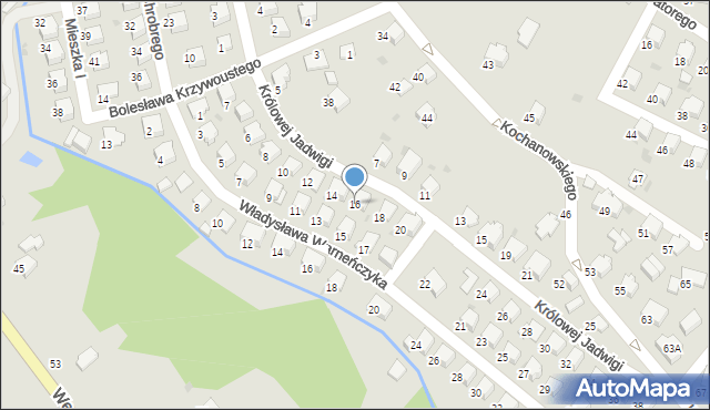 Gorlice, Królowej Jadwigi, 16, mapa Gorlic