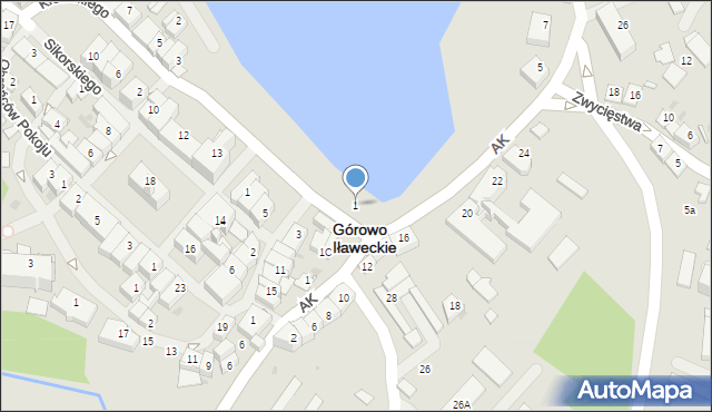 Górowo Iławeckie, Krasickiego Ignacego, bp., 1, mapa Górowo Iławeckie