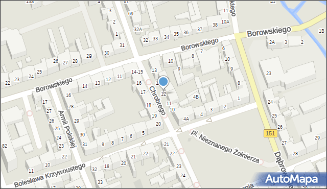 Gorzów Wielkopolski, Króla Bolesława Chrobrego, 12, mapa Gorzów Wielkopolski