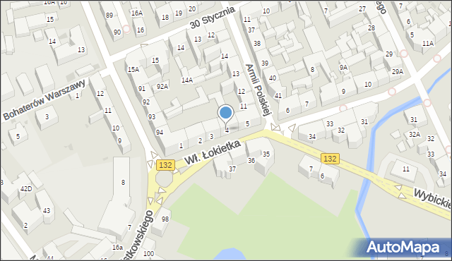 Gorzów Wielkopolski, Króla Władysława Łokietka, 4, mapa Gorzów Wielkopolski