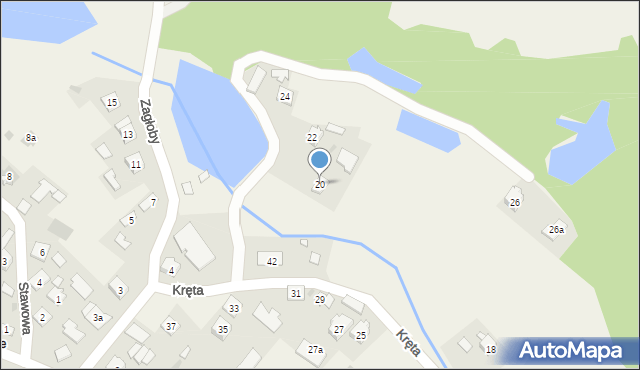 Gorzyce, Kręta, 20, mapa Gorzyce