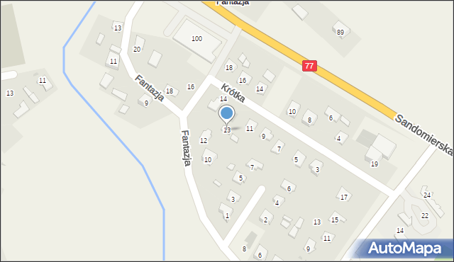 Gorzyce, Krótka, 13, mapa Gorzyce