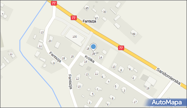 Gorzyce, Krótka, 16, mapa Gorzyce