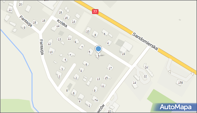 Gorzyce, Krótka, 3, mapa Gorzyce