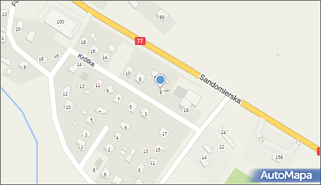 Gorzyce, Krótka, 4, mapa Gorzyce