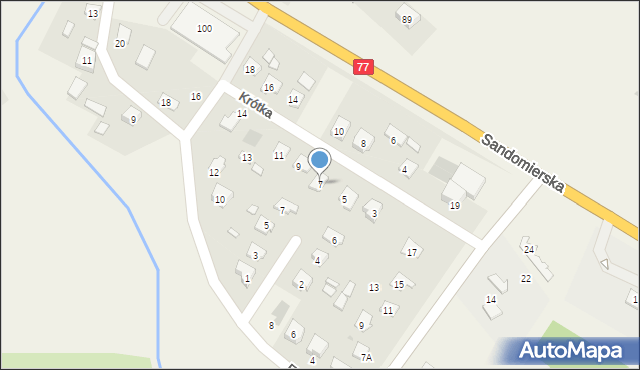 Gorzyce, Krótka, 7, mapa Gorzyce