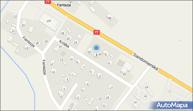 Gorzyce, Krótka, 8, mapa Gorzyce