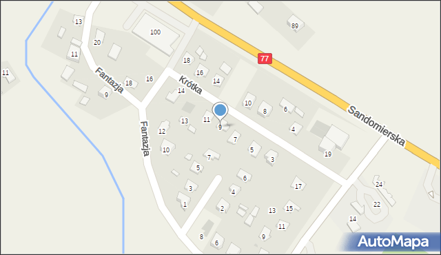 Gorzyce, Krótka, 9, mapa Gorzyce