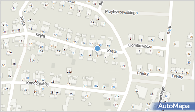 Gostyń, Kręta, 3, mapa Gostyń