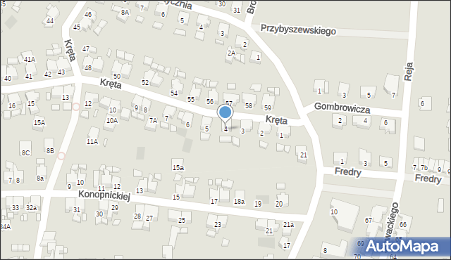 Gostyń, Kręta, 4, mapa Gostyń