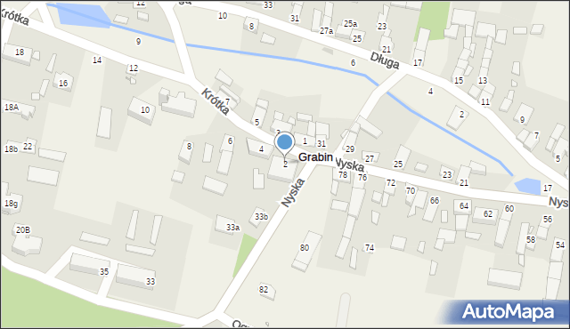 Grabin, Krótka, 2, mapa Grabin