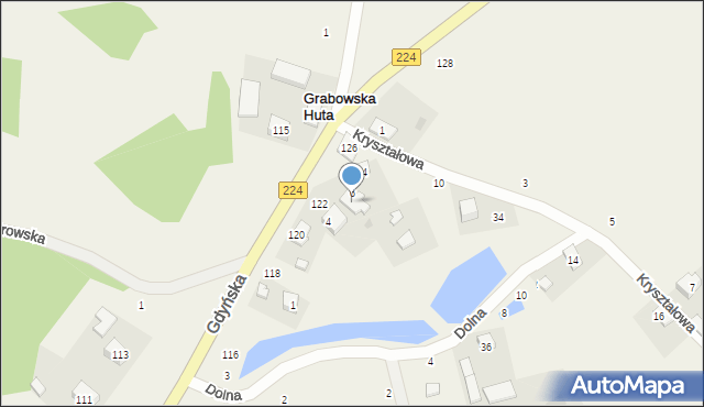 Grabowska Huta, Kryształowa, 8, mapa Grabowska Huta