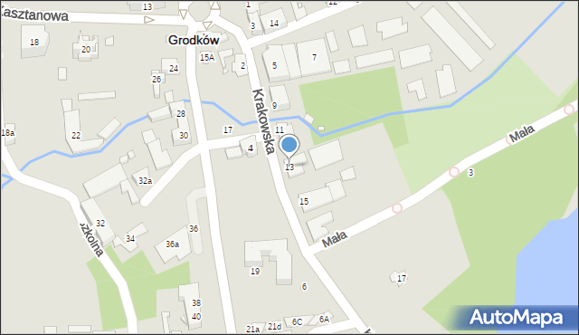 Grodków, Krakowska, 13, mapa Grodków