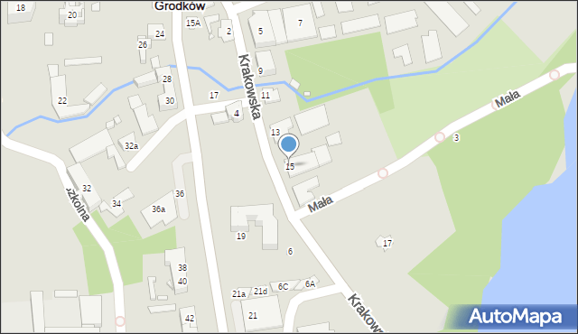 Grodków, Krakowska, 15, mapa Grodków