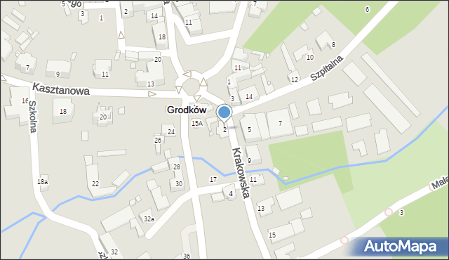 Grodków, Krakowska, 2, mapa Grodków