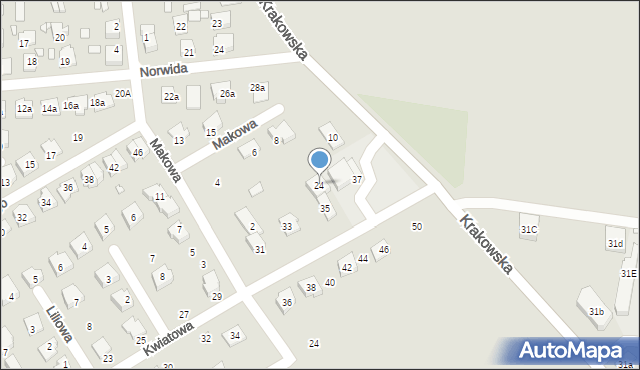 Grodków, Krakowska, 24, mapa Grodków