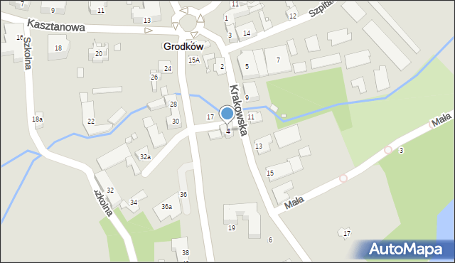 Grodków, Krakowska, 4, mapa Grodków