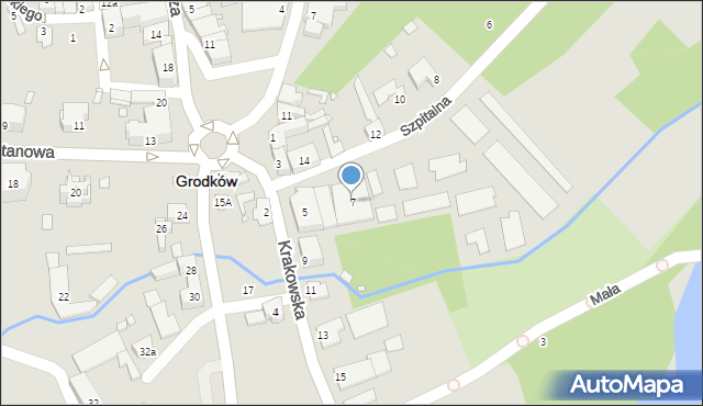 Grodków, Krakowska, 7, mapa Grodków