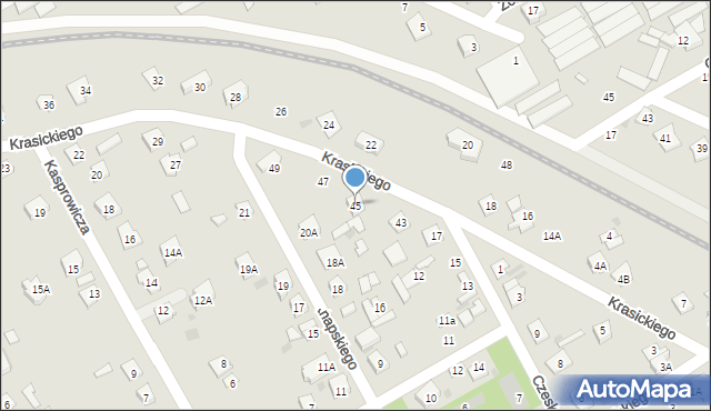 Grodzisk Mazowiecki, Krasickiego Ignacego, bp., 45, mapa Grodzisk Mazowiecki