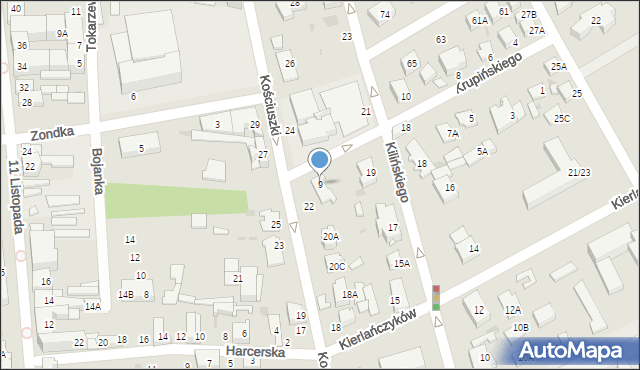 Grodzisk Mazowiecki, Krupińskiego P., 9, mapa Grodzisk Mazowiecki