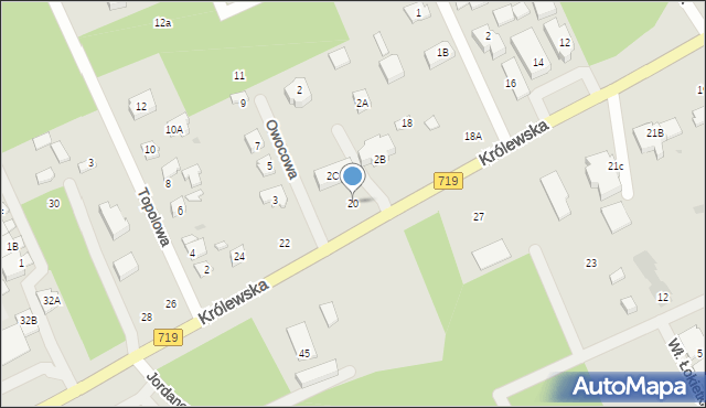 Grodzisk Mazowiecki, Królewska, 20, mapa Grodzisk Mazowiecki