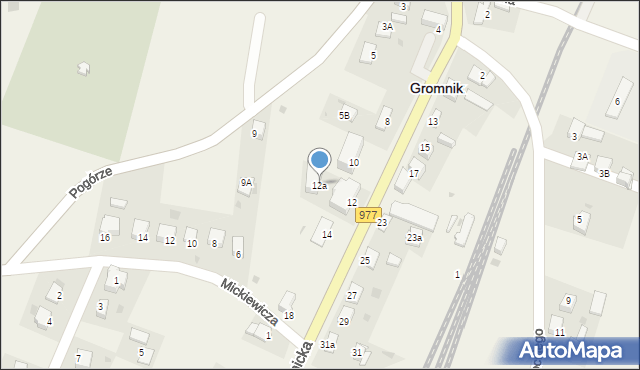 Gromnik, Krynicka, 12a, mapa Gromnik