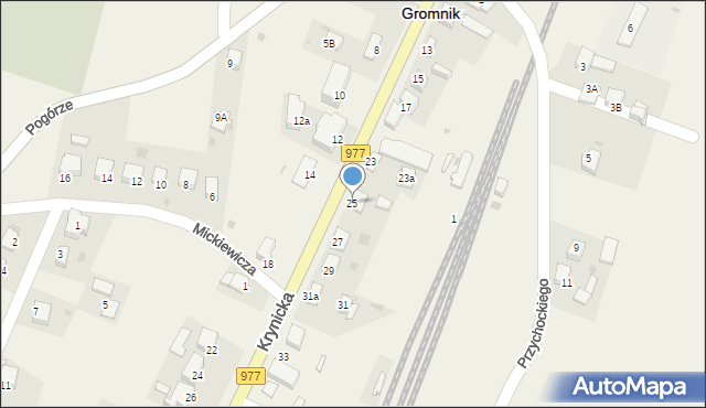 Gromnik, Krynicka, 25, mapa Gromnik