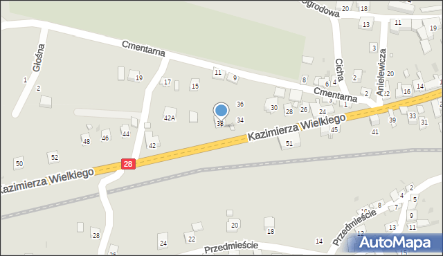 Grybów, Króla Kazimierza Wielkiego, 38A, mapa Grybów