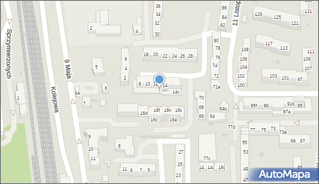 Gryfino, Krasińskiego Zygmunta, 12b, mapa Gryfino