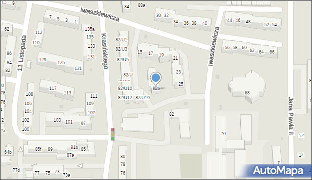 Gryfino, Krasińskiego Zygmunta, 82b, mapa Gryfino